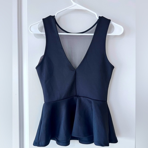 Forever 21 Black Mesh Peplum Top - Picture 4 of 4